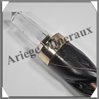 CRISTAL de ROCHE + Bois/Cuivre - Bton de Force - 380x35 mm - 196 grammes - P010