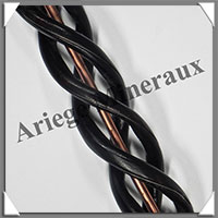 CRISTAL de ROCHE + Bois/Cuivre - Bton de Force - 400x25 mm - 125 grammes - P021