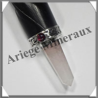 CRISTAL de ROCHE + Bois/Cuivre - Bton de Force - 385x25 mm - 128 grammes - P022