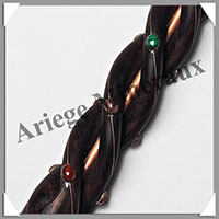 CRISTAL de ROCHE + Bois/Cuivre - Bton de Force - 600x50 mm - 560 grammes - P030