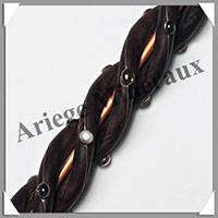 CRISTAL de ROCHE + Bois/Cuivre - Bton de Force - 600x50 mm - 560 grammes - P030