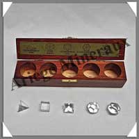 CRISTAL de ROCHE - SERIE COMPLETE - Solides de Platon - Coffret en Bois