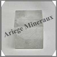 CRISTAL de ROCHE - CUBE - Solides de Platon - 38 mm - 145 grammes - P001