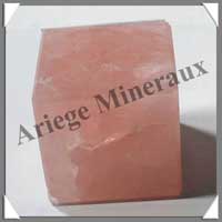 QUARTZ ROSE - CUBE - Solides de Platon - 38 mm - 138 gr -  A003