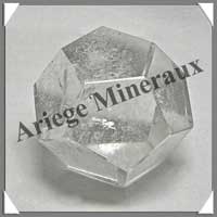 CRISTAL de ROCHE - DODECAEDRE - Solides de Platon - 38 mm - 98 grammes - P001