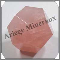 QUARTZ ROSE - DODECAEDRE - Solides de Platon - 40 mm - 118 gr - A001