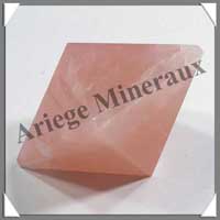 QUARTZ ROSE - OCTAEDRE - Solides de Platon - 51 mm - 132 gr - A001